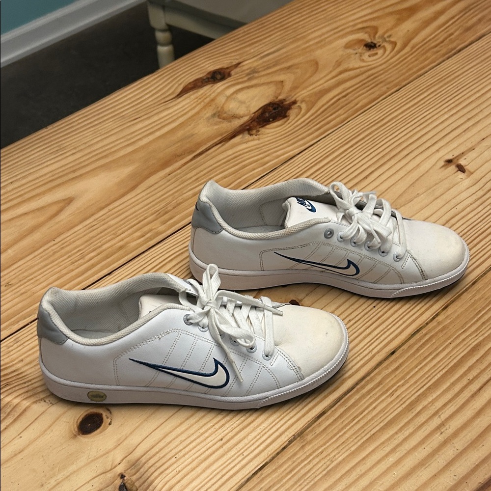 Nike White and Blue Athletic Shoes